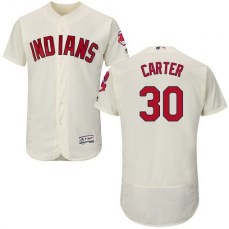 indians #30 Joe Carter Cream Flexbase Authentic Collection Stitched MLB Jersey