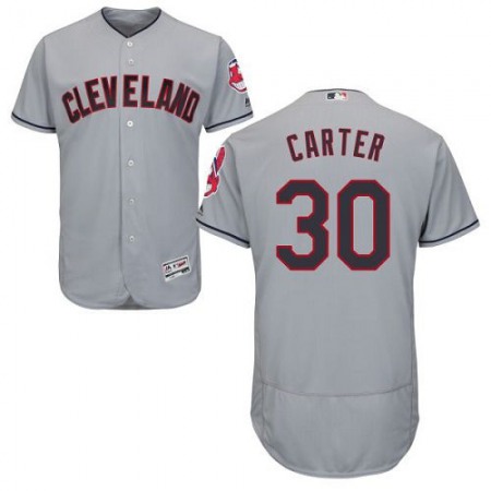 indians #30 Joe Carter Grey Flexbase Authentic Collection Stitched MLB Jersey