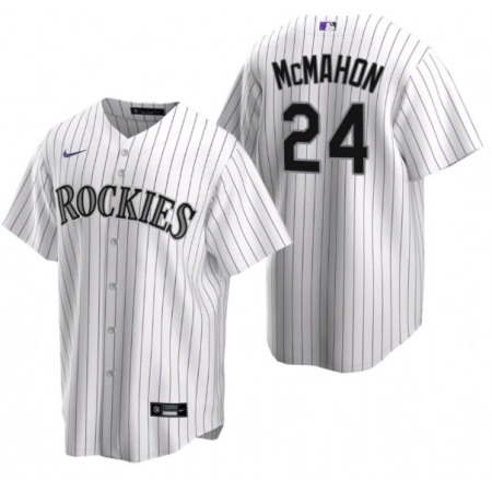 Men's Colorado Rockies #24 Ryan McMahon White Stitched Baseball Jersey