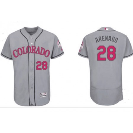 Men's Colorado Rockies #28 Nolan Arenado "Nado" Majestic BlMen's Colorado Rockies #28 Nolan Arenado Gray Flexbase Stitched MLB Jersey