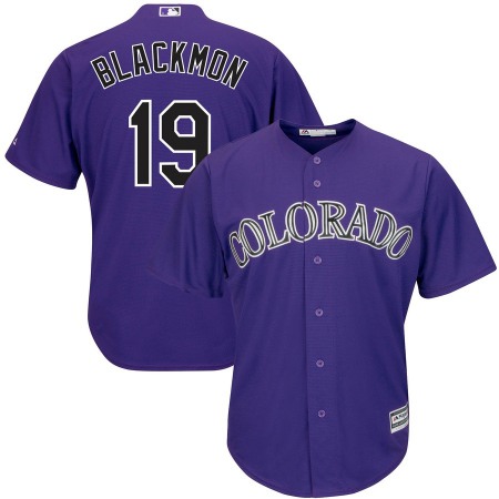 Men's Colorado Rockies #19 Charlie Blackmon Purple Cool Base Stitched MLB Jersey