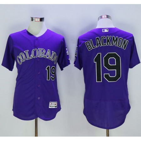 Rockies #19 Charlie Blackmon Purple Flexbase Authentic Collection Stitched MLB Jersey