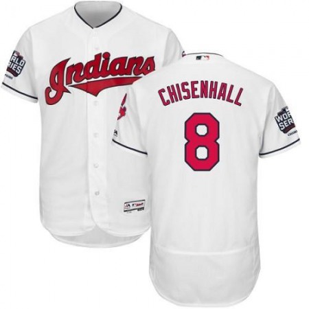 indians #8 Lonnie Chisenhall White Flexbase Authentic Collection 2016 World Series Bound Stitched MLB Jersey