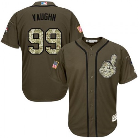 indians #99 Ricky Vaughn Green Salute to Service Stitched MLB Jersey