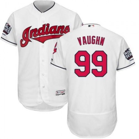 indians #99 Ricky Vaughn White Flexbase Authentic Collection 2016 World Series Bound Stitched MLB Jersey