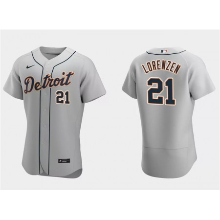 Men's Detroit Tigers #21 Michael Lorenzen Grey Flex Base Stitched Jersey