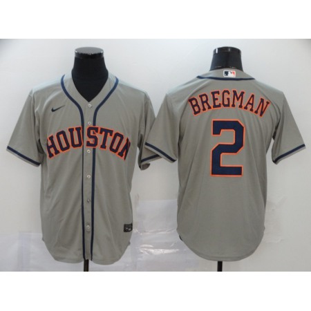 Men's Houston Astros #2 Alex Bregman Grey Cool Base Stitched MLB Jersey