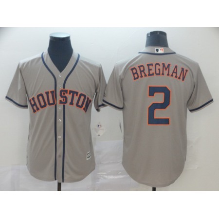 Men's Houston Astros #2 Alex Bregman Grey Cool Base Stitched MLB Jersey