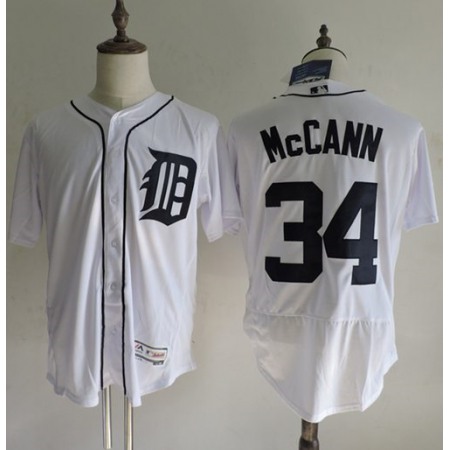 Tigers #34 James McCann White Flexbase Authentic Collection Stitched MLB Jersey