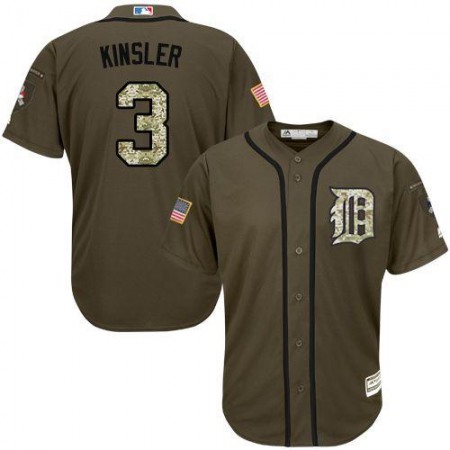 Tigers #3 ian Kinsler Green Salute to Service Stitched MLB Jersey