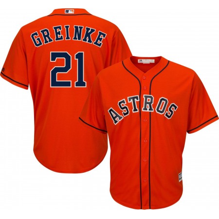 Men's Houston Astros #21 Zack Greinke Majestic Orange 2019 Cool Base Stitched MLB Jersey