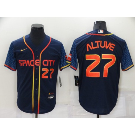 Men's Houston Astros #27 Jose Altuve 2022 Navy City Connect Cool Base Stitched Jersey