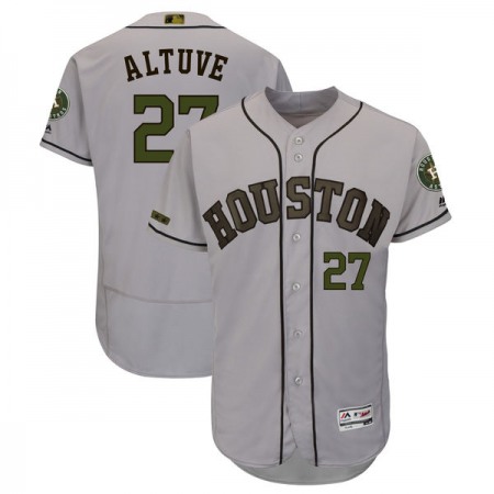 Men's Houston Astros #27 Jose Altuve Gray 2018 Memorial Day Flexbase Stitched MLB Jersey