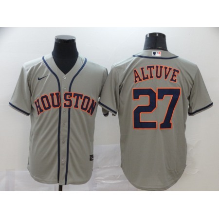 Men's Houston Astros #27 Jose Altuve Grey Cool Base Stitched MLB Jersey