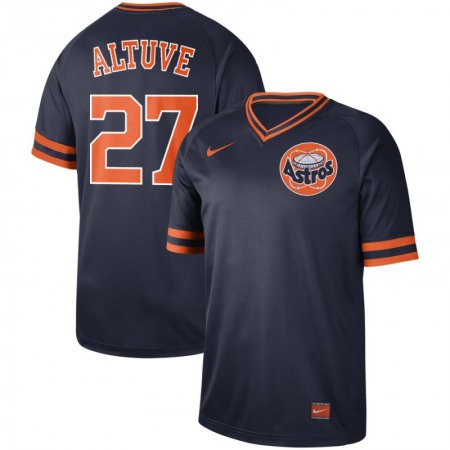 Men's Houston Astros #27 Jose Altuve Navy Throwback Stitched Baseball Jersey