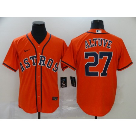 Men's Houston Astros #27 Jose Altuve Orange Cool Base Stitched MLB Jersey