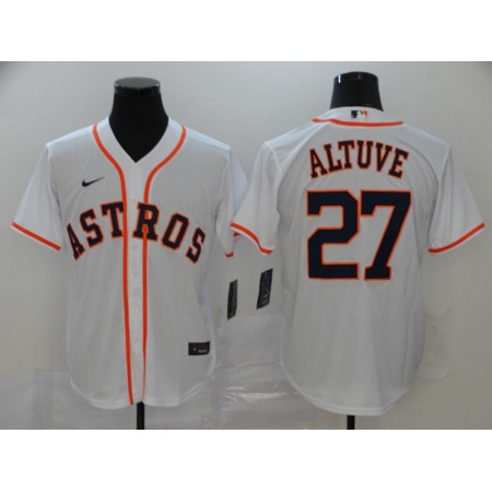 Men's Houston Astros #27 Jose Altuve White Cool Base Stitched MLB Jersey