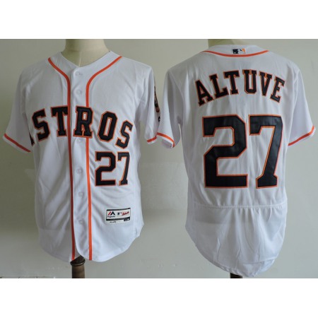 Men's Houston Astros #27 Jose Altuve White Elite Stitched MLB Jersey