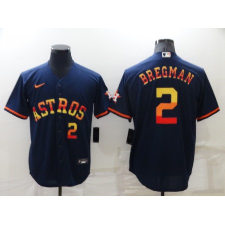 Men's Houston Astros #2 Alex Bregman 2022 Navy Cool Base Stitched Jersey