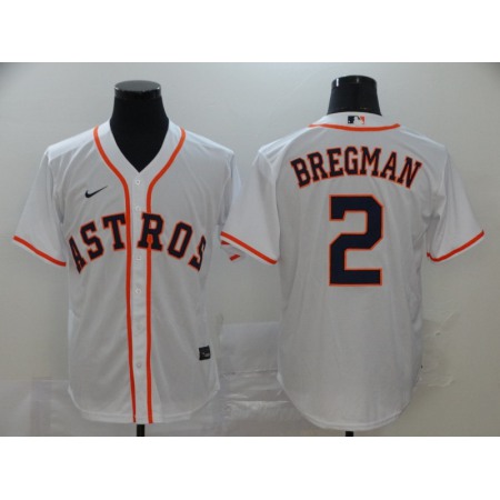 Men's Houston Astros #2 Alex Bregman White Cool Base Stitched MLB Jersey