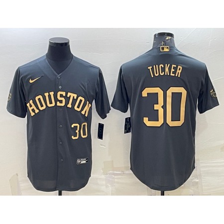 Men's Houston Astros #30 Kyle Tucker 2022 All-Star Charcoal Cool Base Stitched Baseball Jersey