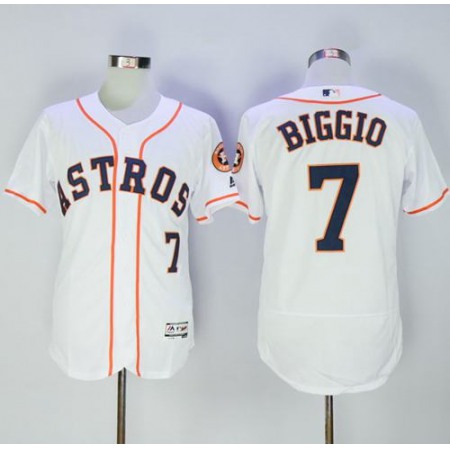 Astros #7 Craig Biggio White Flexbase Authentic Collection Stitched MLB Jersey