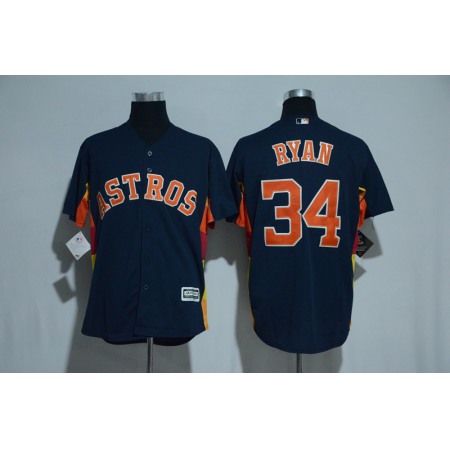 Men's Houston Astros #34 Nolan Ryan Majestic Navy Alternate Cool Base Stitched MLB Jersey