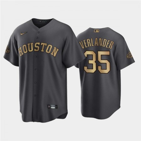 Men's Houston Astros #35 Justin Verlander 2022 All-Star CharcoalCool Base Stitched Baseball Jersey