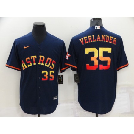 Men's Houston Astros #35 Justin Verlander 2022 Navy Cool Base Stitched Jersey