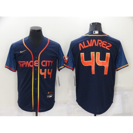 Men's Houston Astros #44 Yordan Alvarez 2022 Navy City Connect Cool Base Stitched Jersey