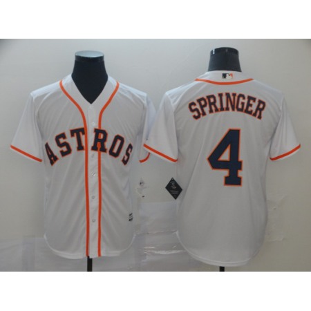 Men's Houston Astros #4 George Springer Majestic White Cool Base Stitched MLB Jersey