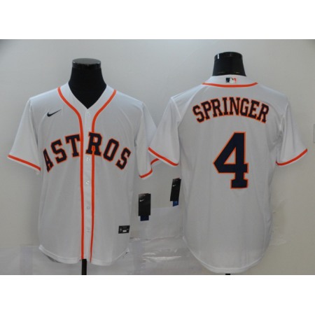 Men's Houston Astros #4 George Springer White Cool Base Stitched MLB Jersey