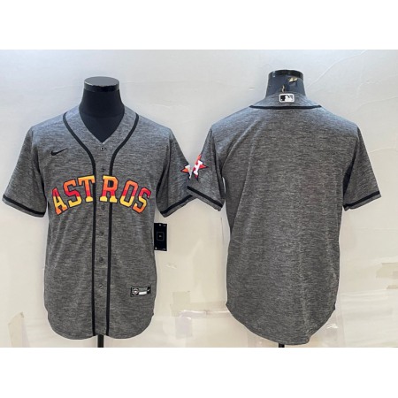 Men's Houston Astros Blank Grey Cool Base Stitched Baseball Jersey