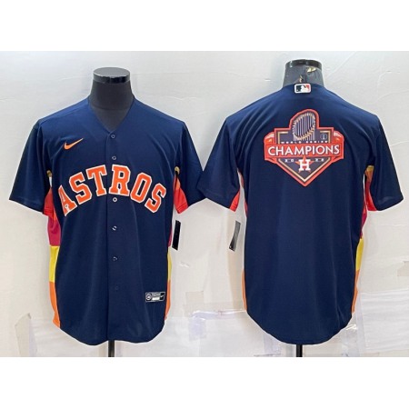 Men's Houston Astros Navy 2022 World Series Champions Team Big Logo Cool Base Stitched Jersey