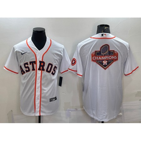 Men's Houston Astros White 2022 World Series Champions Team Big Logo With Patch Cool Base Stitched Jersey