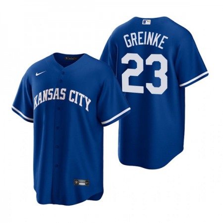 Men's Kansas City Royals #23 Zack Greinke Royal Cool Base Stitched Jersey