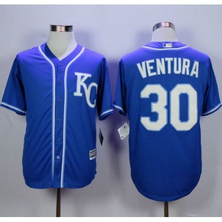 Royals #30 Yordano Ventura Blue Alternate 2 New Cool Base Stitched MLB Jersey