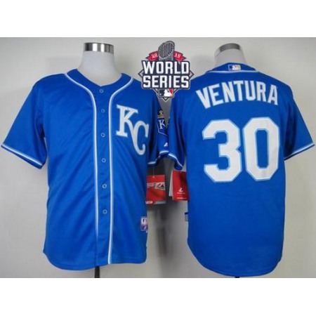 Royals #30 Yordano Ventura Light Blue Alternate 2 Cool Base Stitched MLB Jersey