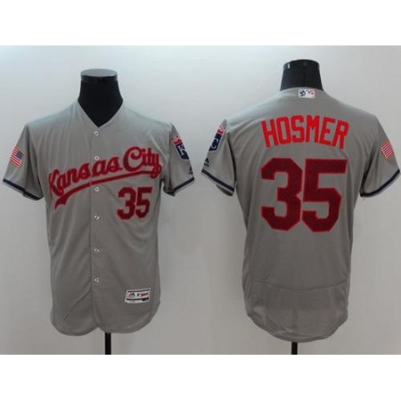 Royals #35 Eric Hosmer Grey Fashion Stars & Stripes Flexbase Authentic Stitched MLB Jersey