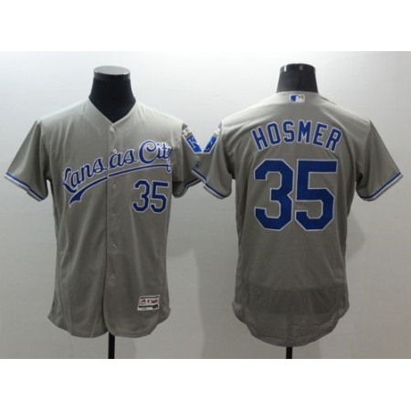 Royals #35 Eric Hosmer Grey Flexbase Authentic Collection Stitched MLB Jersey