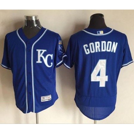 Royals #4 Alex Gordon Royal Blue Flexbase Authentic Collection Stitched MLB Jersey