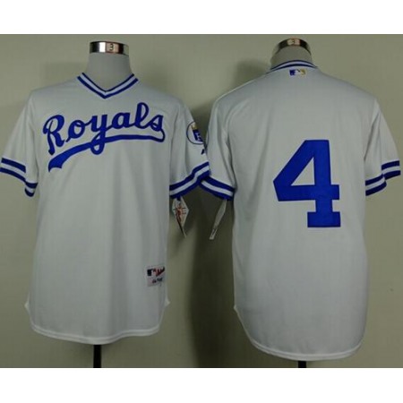 Royals #4 Alex Gordon White 1974 Turn Back The Clock Stitched MLB Jersey