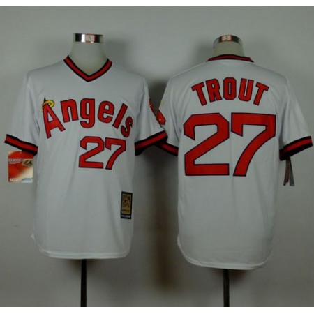 Angels of Anaheim #27 Mike Trout White 1980 Turn Back The Clock Stitched MLB Jersey