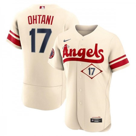 Men's Los Angeles Angels #17 Shohei Ohtani 2022 Cream City Connect Flex Base Stitched Jersey