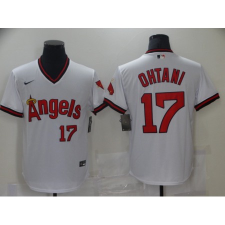 Men's Los Angeles Angels #17 Shohei Ohtani White Cool Base Stitched Baseball Jersey