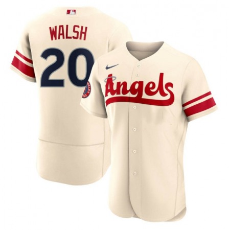 Men's Los Angeles Angels #20 Jared Walsh 2022 Cream City Connect Flex Base Stitched Jersey