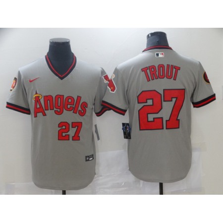 Men's Los Angeles Angels #27 Mike Trout 2020 Grey Cool Base Stitched MLB Jersey