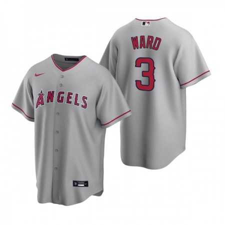 Men's Los Angeles Angels #3 Waylor Ward Grey Cool Base Stitched Jersey