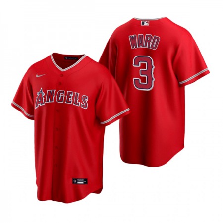 Men's Los Angeles Angels #3 Waylor Ward Red Cool Base Stitched Jersey