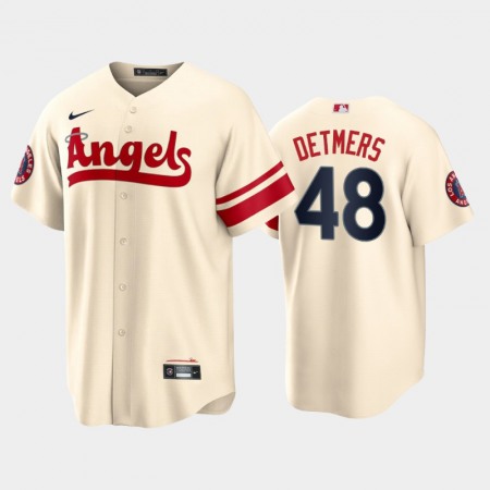 Men's Los Angeles Angels #48 Reid Detmers 2022 Cream City Connect Cool Base Stitched Jersey